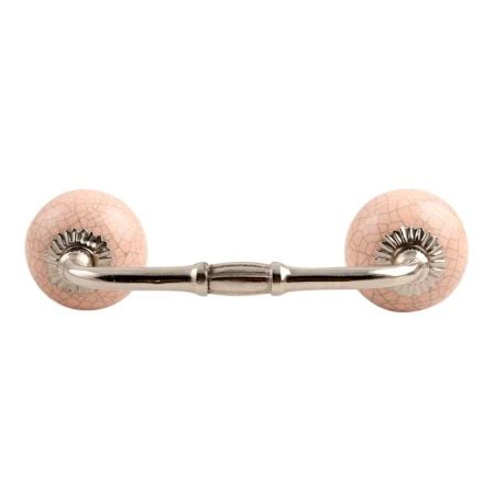 Baby Pink Crackle Ceramic Bridge Handle